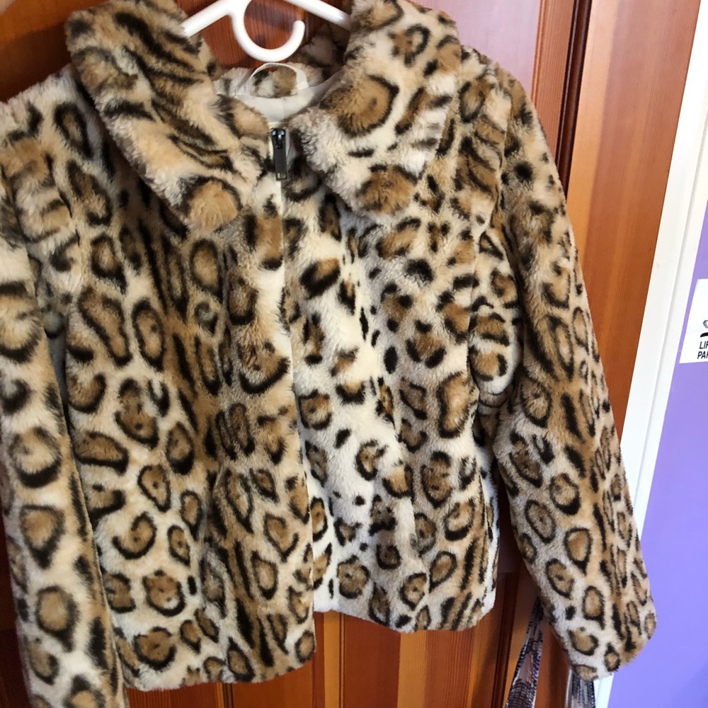 Faux cheetah fur jacket